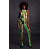 Ouch! Glow Combinaison Filet et Dos nu Vert Fluo